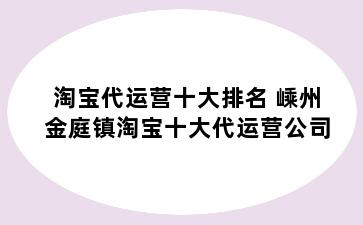 淘宝代运营十大排名 嵊州金庭镇淘宝十大代运营公司